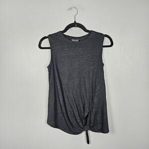 Banana Republic Womens XS Linen Sleeveless Twist Front Tank Top Black‎ Summer